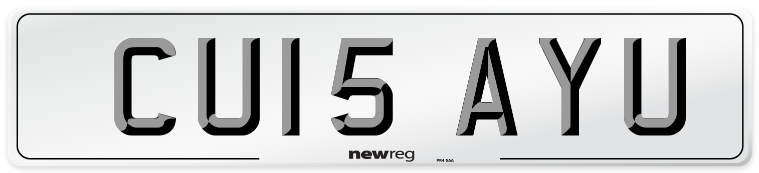 CU15 AYU Number Plate from New Reg